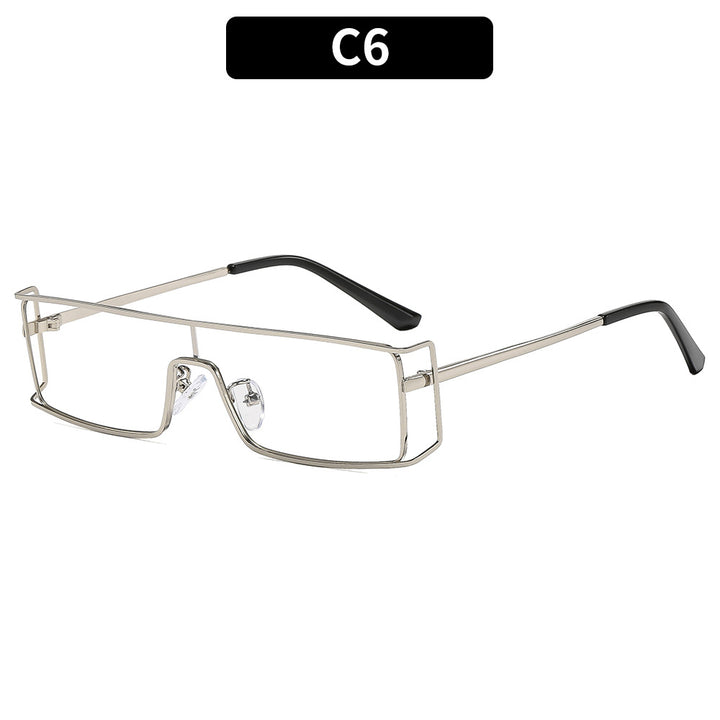 Geometric Shield Sunglasses with Luxurious Metal Accents
