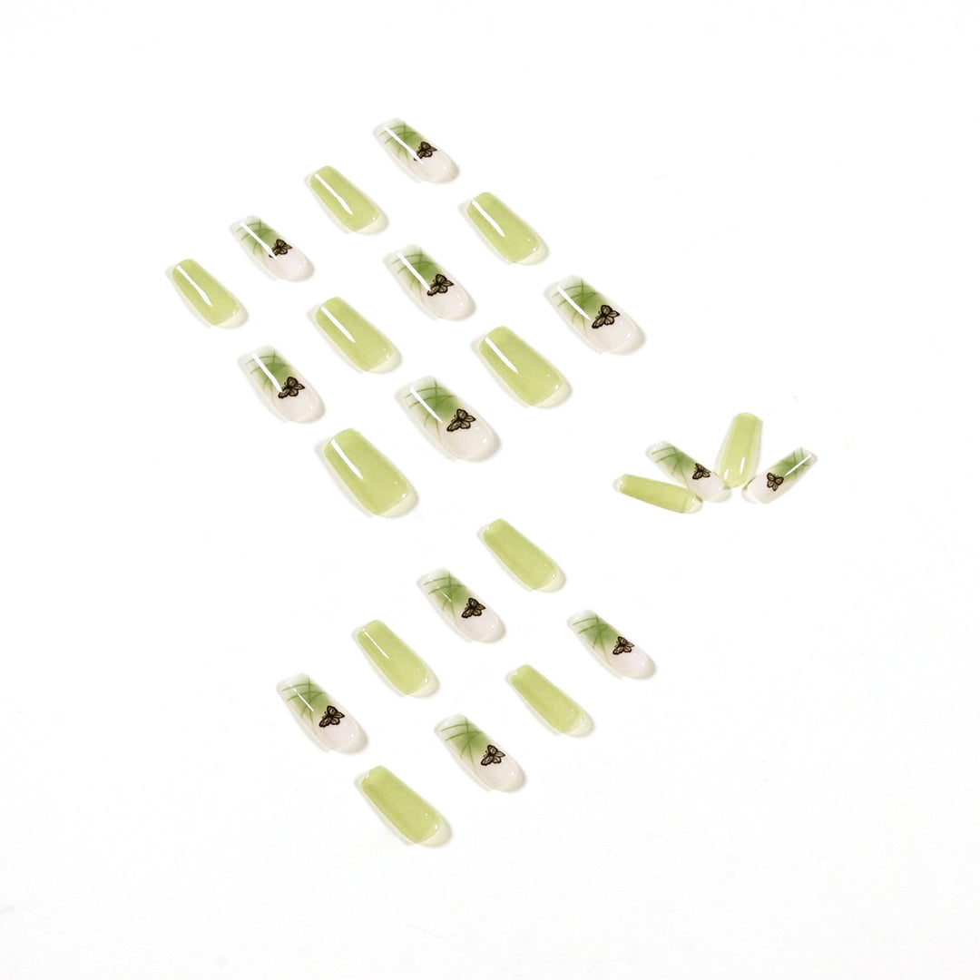 Artificial nail extensions with elegant butterfly design Kalsten