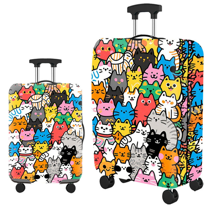 Artistic Cat-Themed Hard Shell Suitcase Kalsten