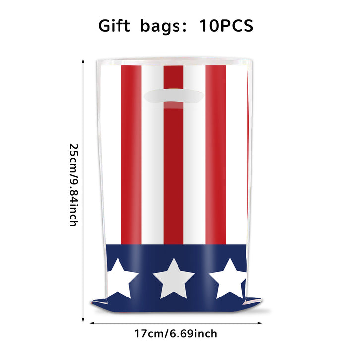 Unisex nan robust PVC gift bags with punched carrying handle and star stripe pattern Kalsten