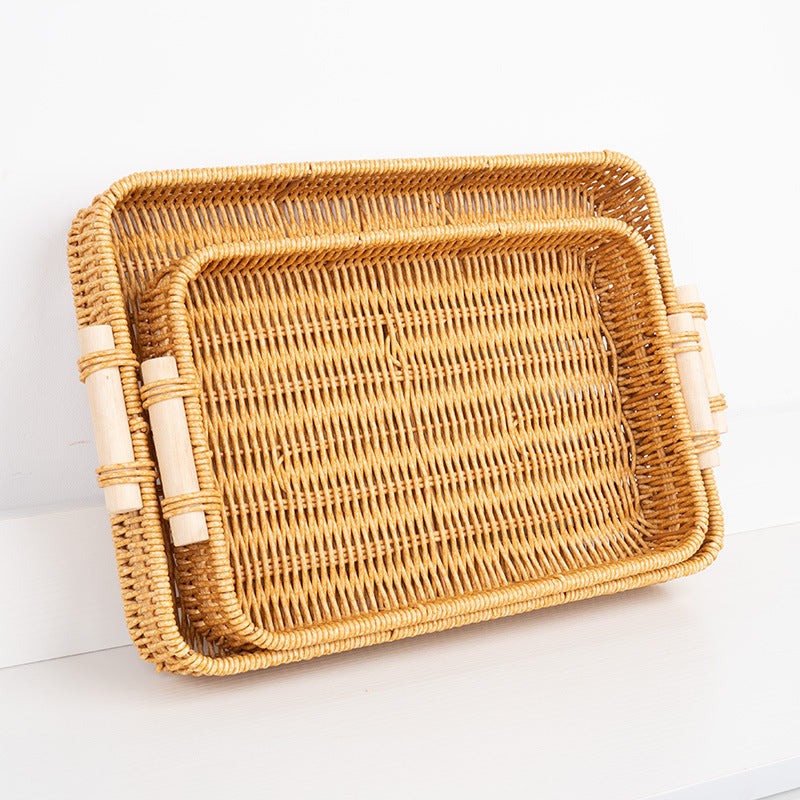 Handwoven Rectangular Serving Tray Kalsten