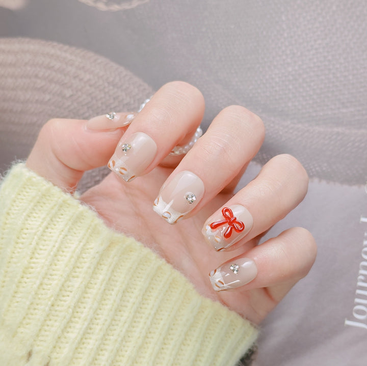 Elegant French Tip Press-On Nails Kalsten