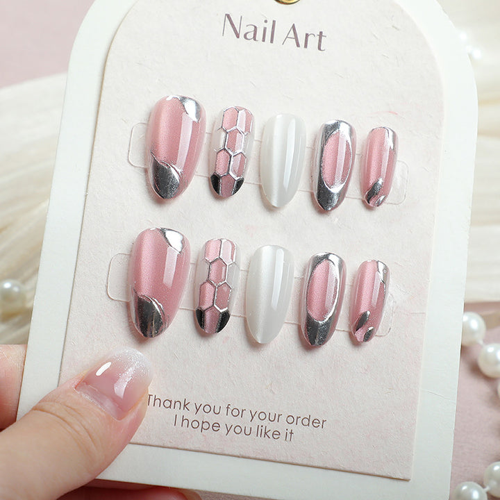 Elegant Metallic Accent Press-On Nails