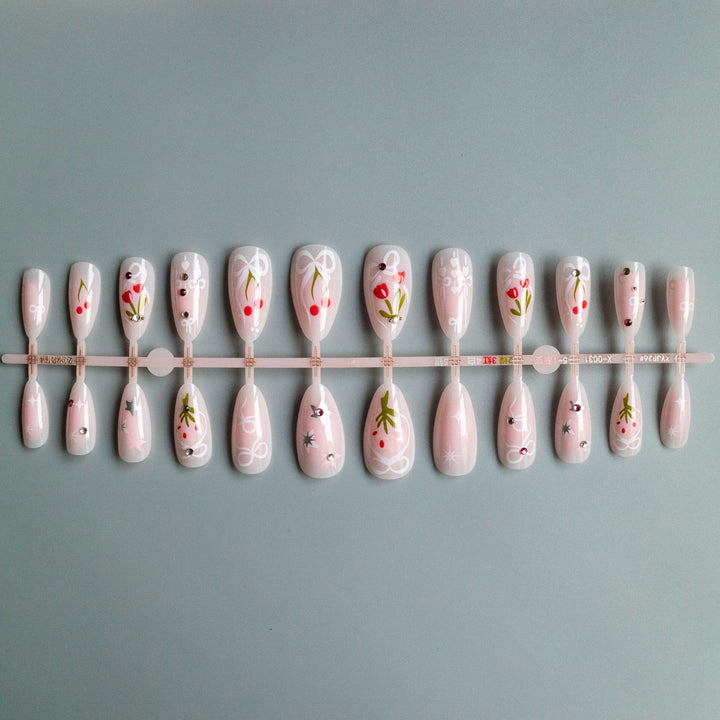 Creative Floral Acrylic Nail Art