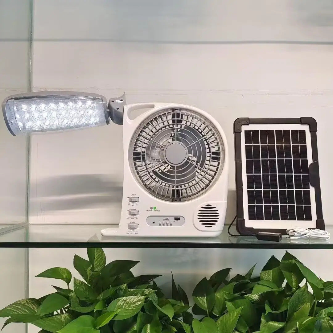 Women Multifunctional Solar Fan with Integrated LED Lighting Kalsten