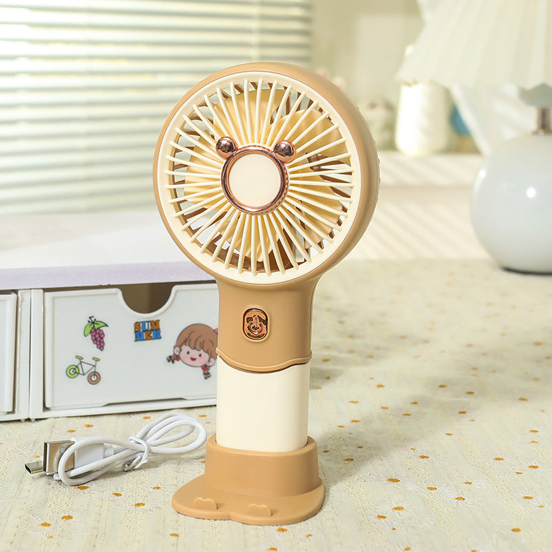 Ladies portable hand fan with playful bear design Kalsten