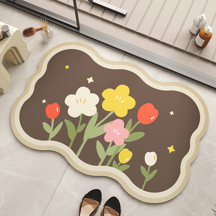 Decorative Floral Area Mat Kalsten