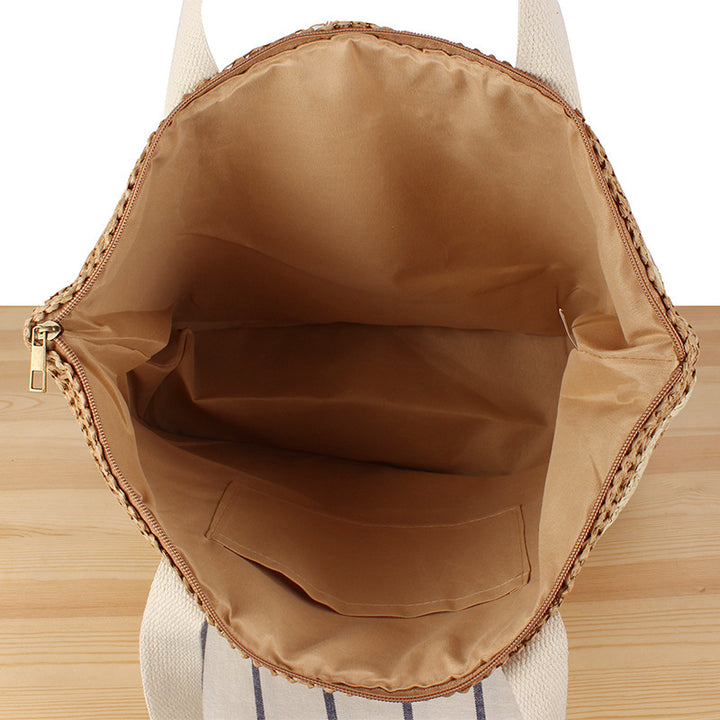 Braided beach bag with sturdy carrying handles Kalsten