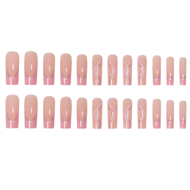 Long Acrylic Press-On Nails with Rhinestone Accents Kalsten