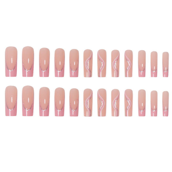 Long Acrylic Press-On Nails with Rhinestone Accents Kalsten