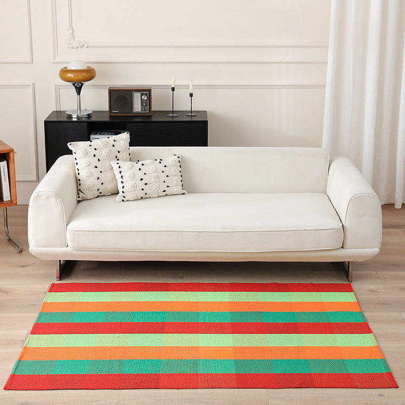 Flat-woven living and dining room rug