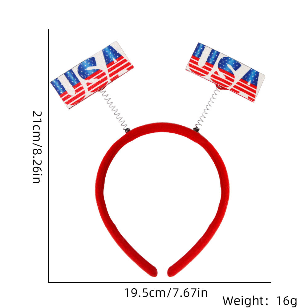 Unisex nan patriotic star antenna headband with ribbon streamers Kalsten