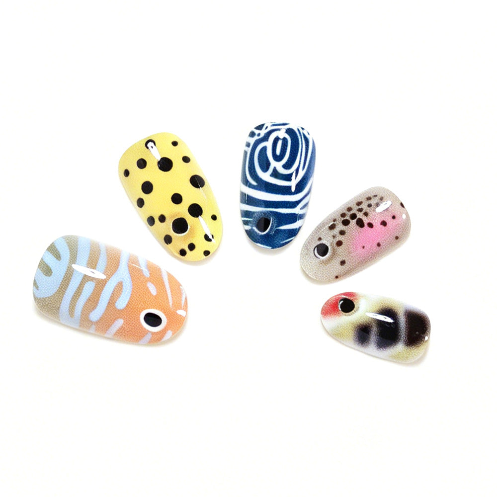 Artistic Patterned Press-On Nail Tips Kalsten