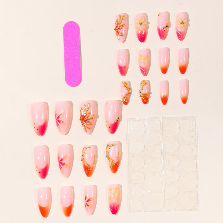 High-Design Floral Nail Art Extensions Kalsten