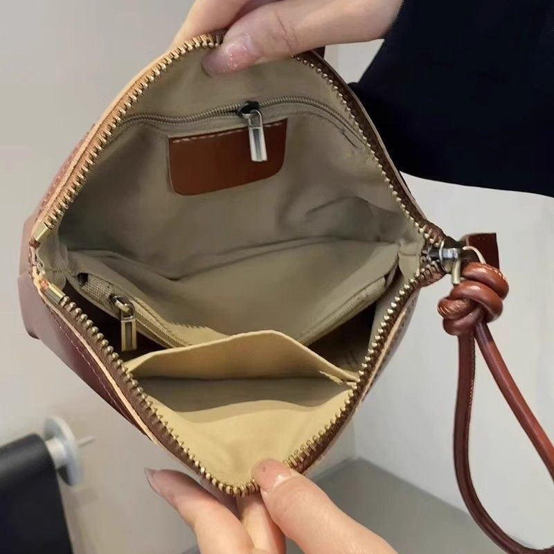 Sleek Faux Leather Zippered Cosmetic Bag Kalsten