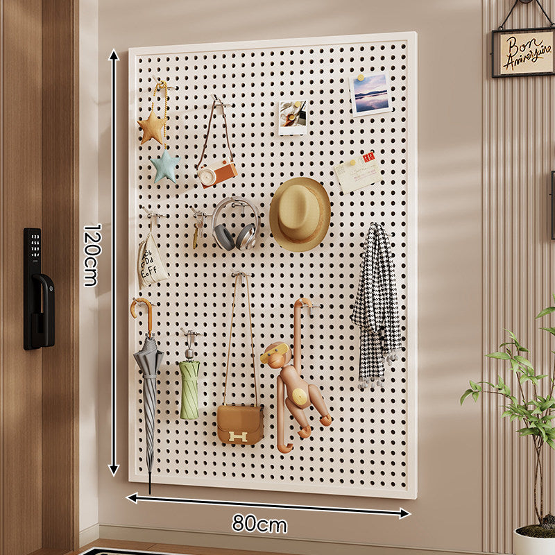 Wall-Mounted Perforated Pegboard Organizer Panel Large Square with Modular Hooks and Accessories