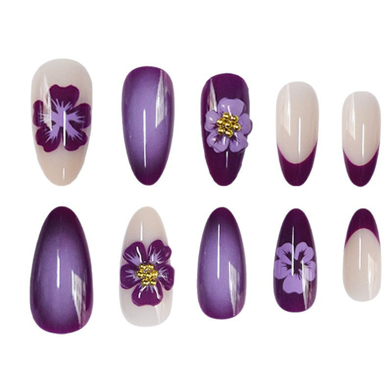 Artistic Floral Design Press-On Nail Set Kalsten