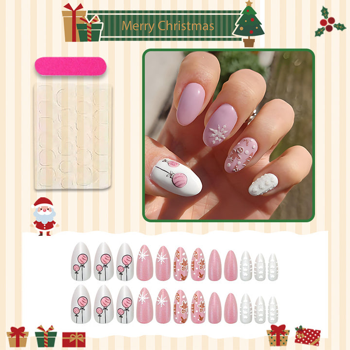 Artificial nail set with festive snowmen and Christmas motifs Kalsten