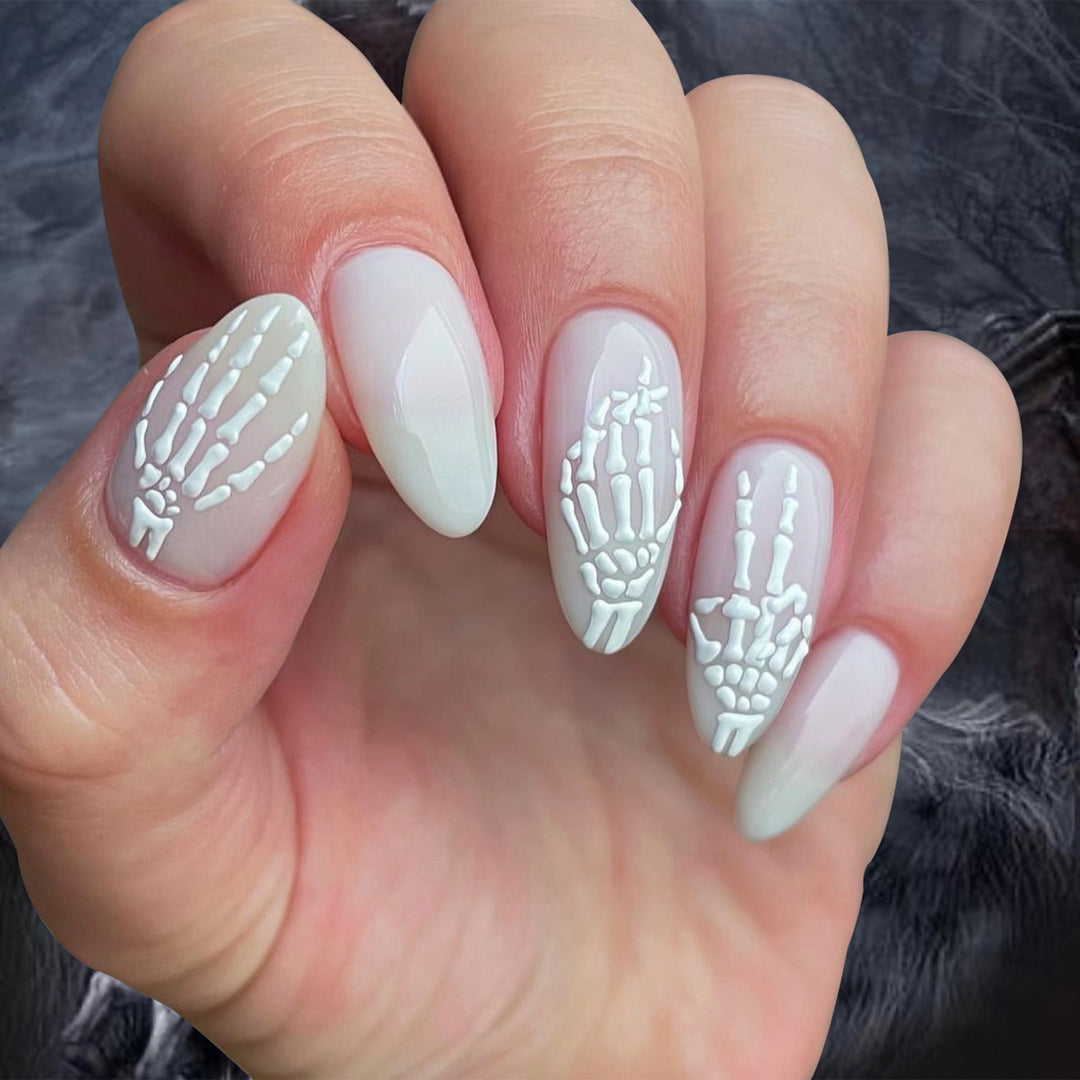 Creative Stiletto Nail Art with Blood Red Accents Kalsten
