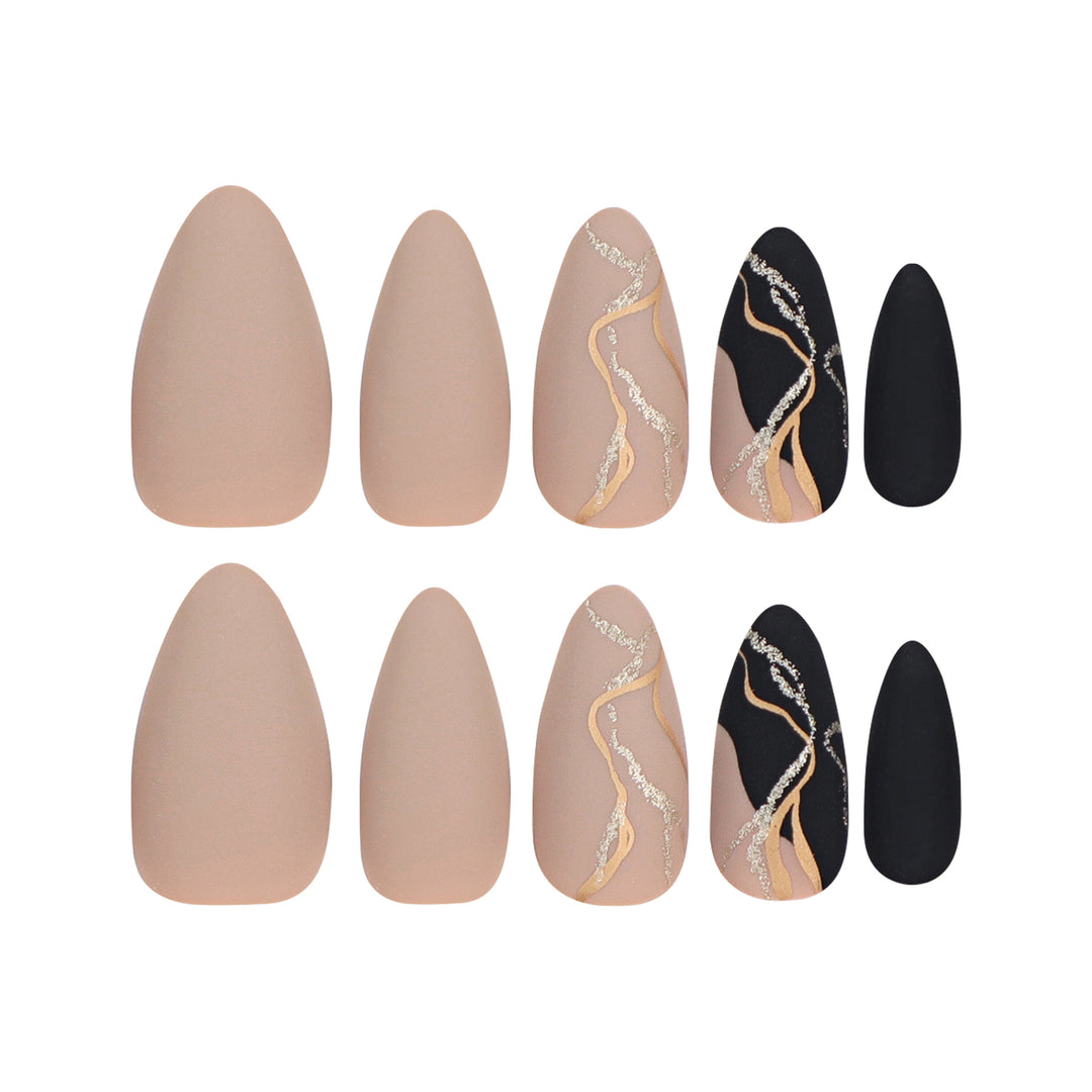 Artful nail designs with elegant gold accent Kalsten