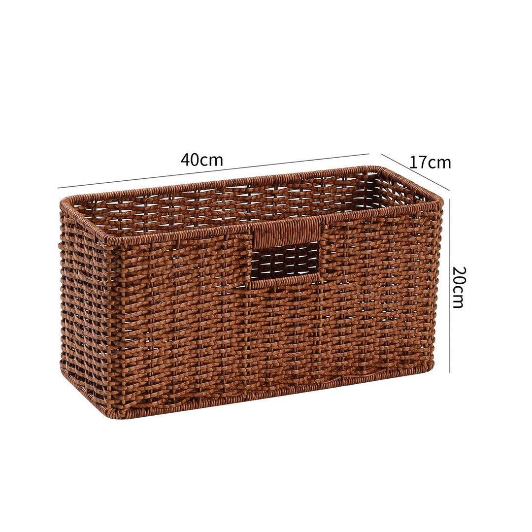 Handwoven Rectangular Storage Basket with Cut-Out Handles Kalsten