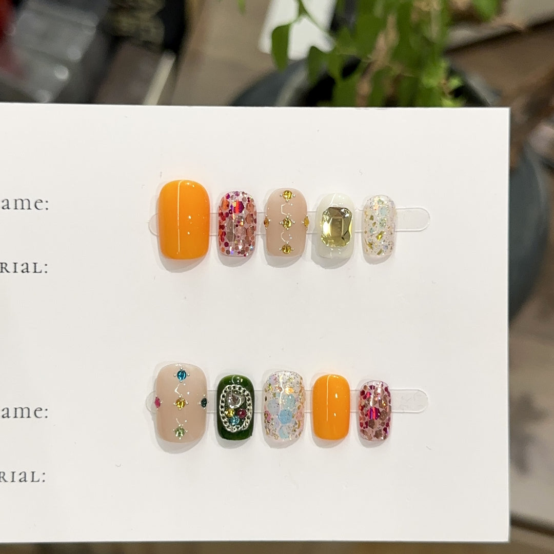 Decorative Glitter Press-On Nail Collection
