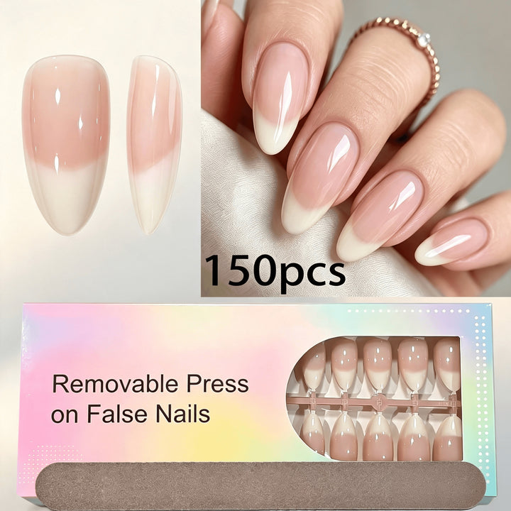 Elegant Gradient French Tip Press-On Nails Kalsten