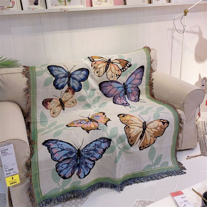 Butterfly Patterned Decorative Throw Blanket