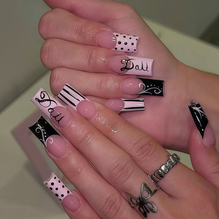 Decorative Long Press-On Nail Art Tips Kalsten