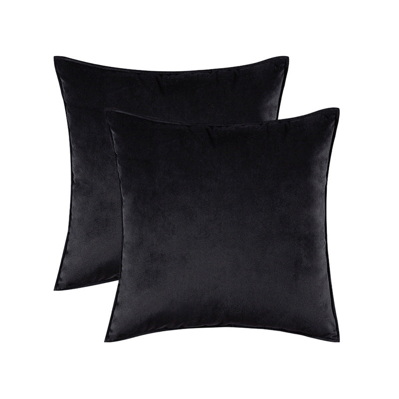 Plush Velvet Square Decorative Pillow Cover Pair with Knife-Edge Seam and Hidden Zipper