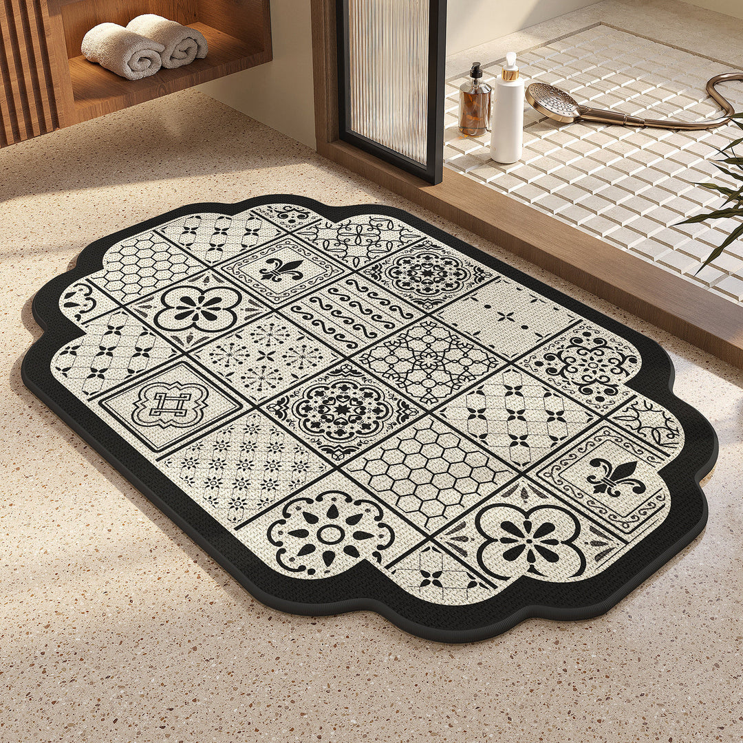 Vintage-inspired Pattern Bath Mat