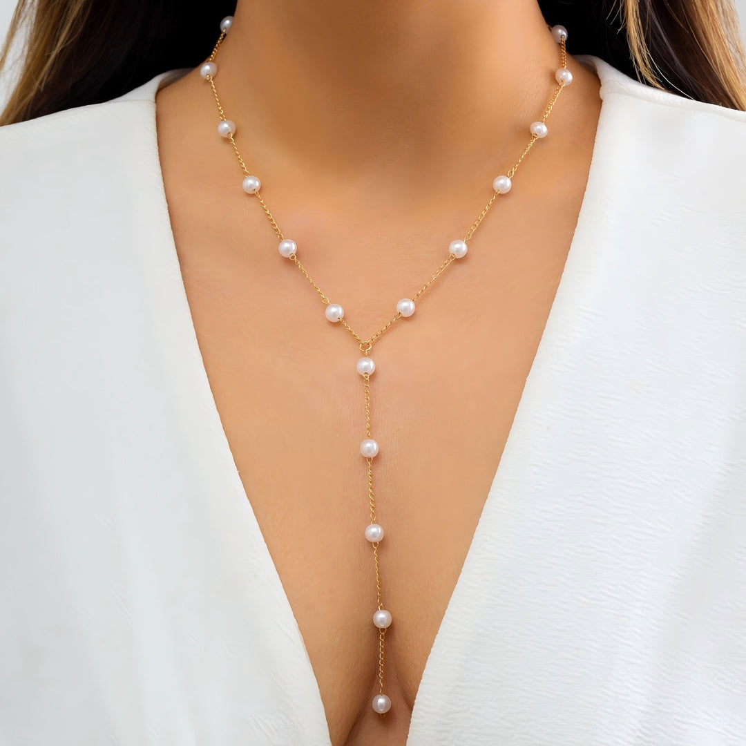Pearl Lariat Necklace Kalsten