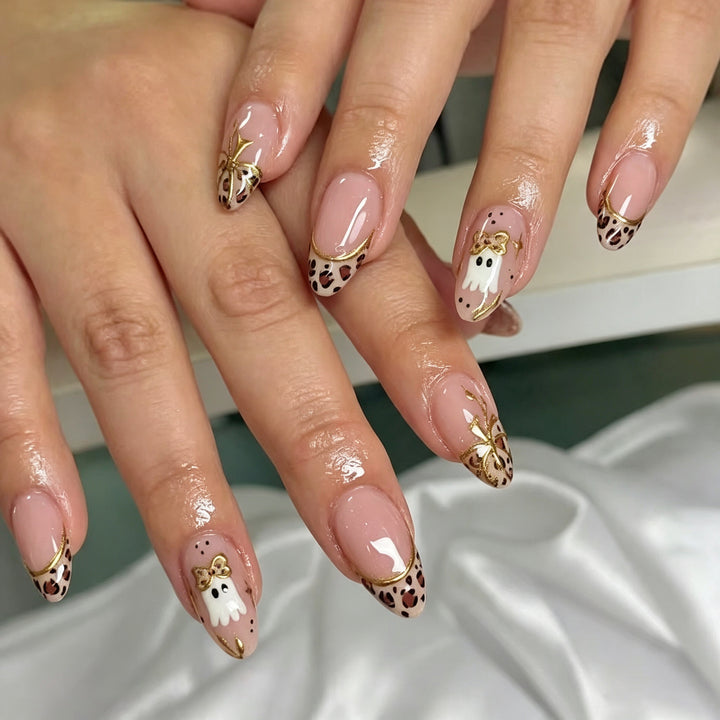 Artistic Leopard Print Press-On Nail Art Set