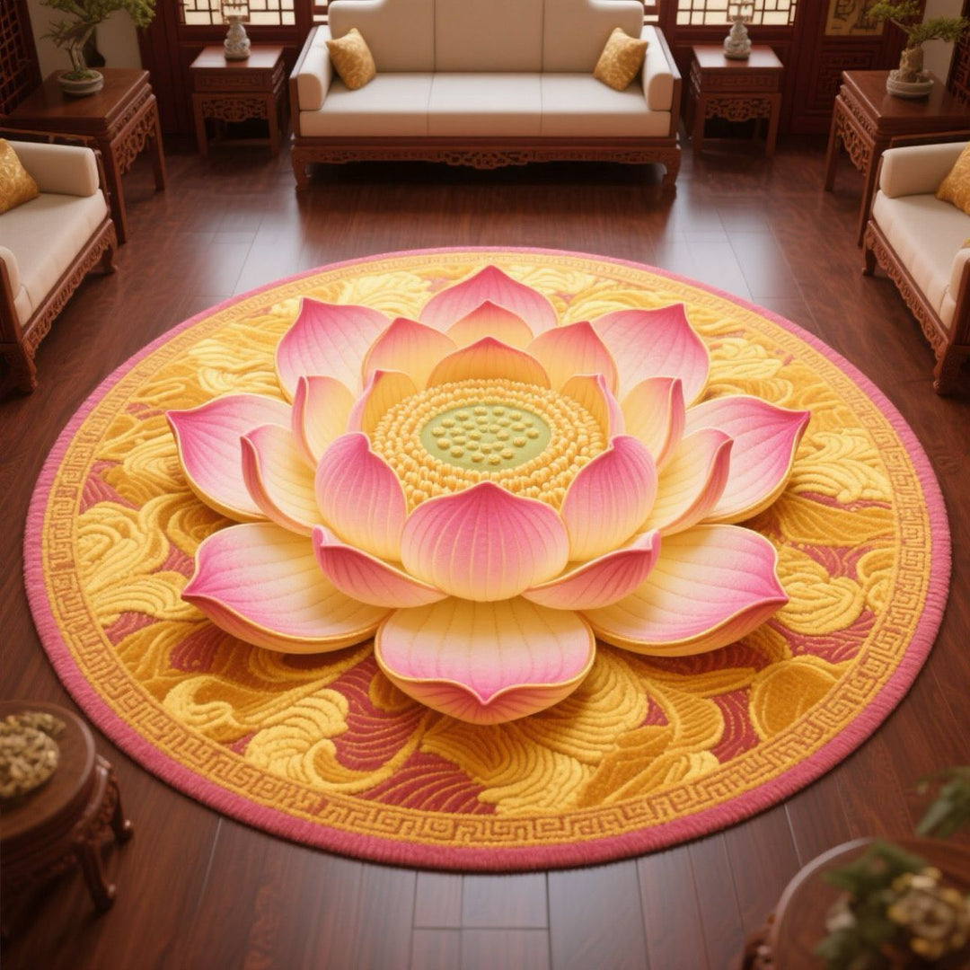 Floral Lotus-Shaped Area Rug Kalsten