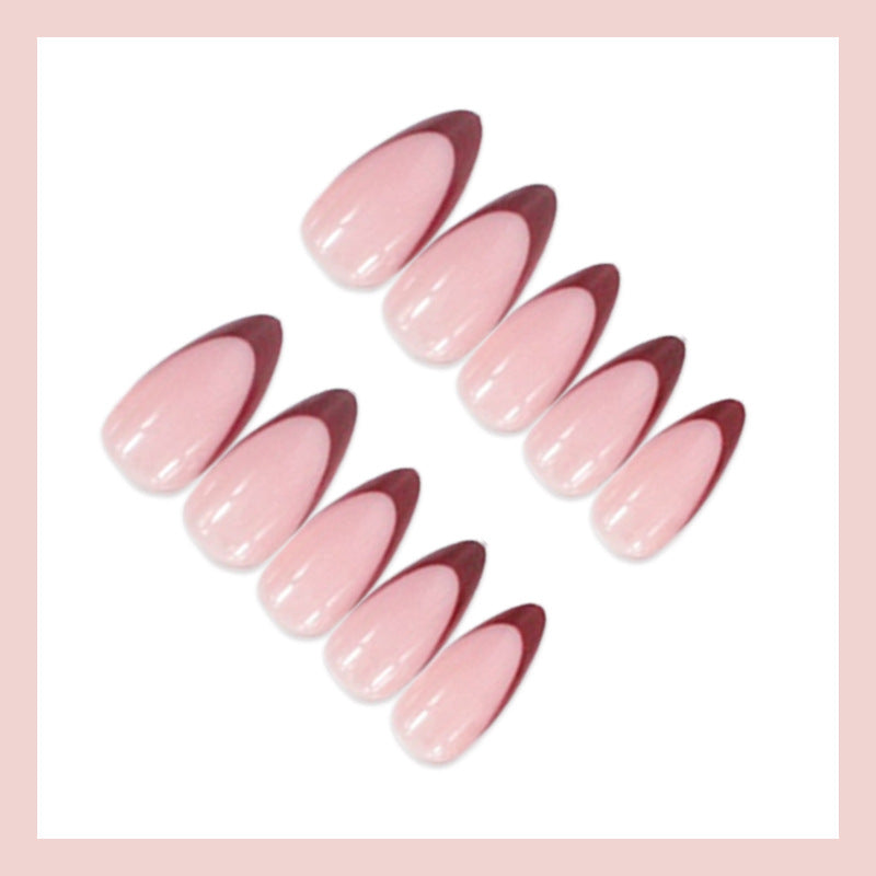 Artificial nail set with elegant French tips and modern accents Kalsten