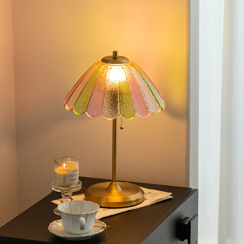 Vintage Glass Shade Table Lamp