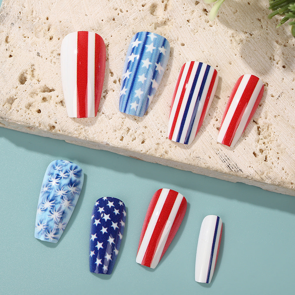 Artificial nails with patriotic designs Kalsten