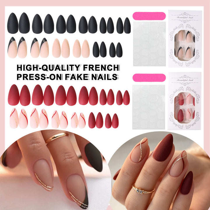 Elegant French Tip Press-On Nail Set Kalsten