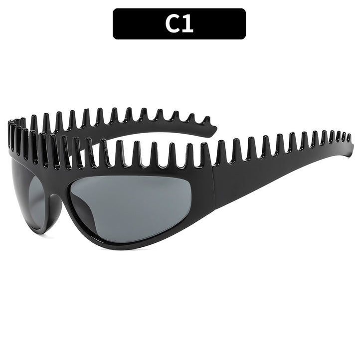 Trendy Oversized Tooth-Shaped Sunglasses