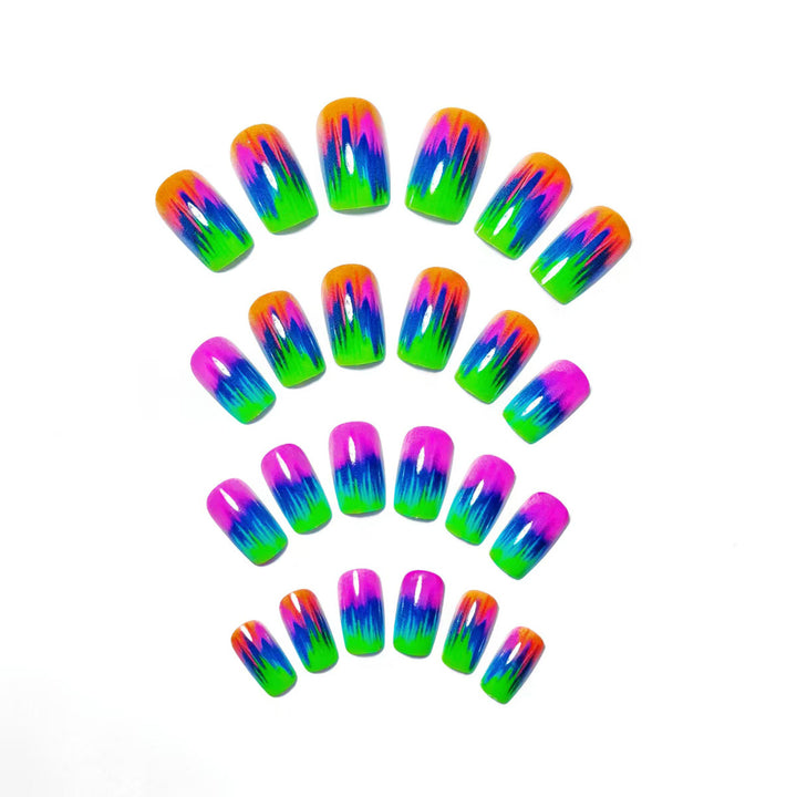 Creative Nail Art in Modern Neon Gradient Design Kalsten