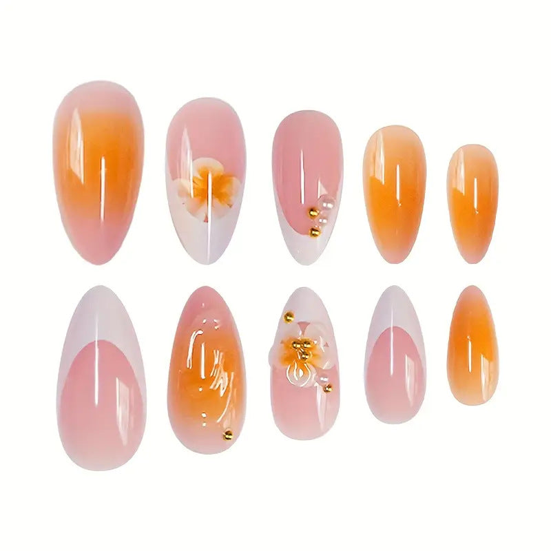Artistic Floral Design Press-On Nail Set Kalsten