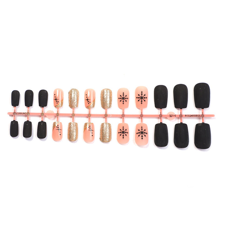 Decorative Snowflake and Glitter Press-On Nail Set kalsten