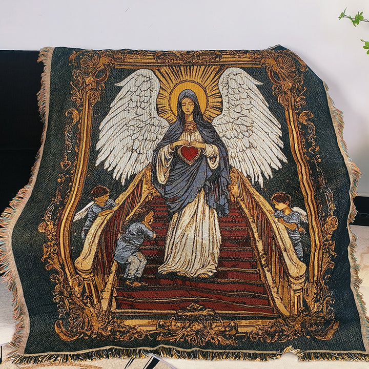 Artistic Religious Tapestry Throw Blanket