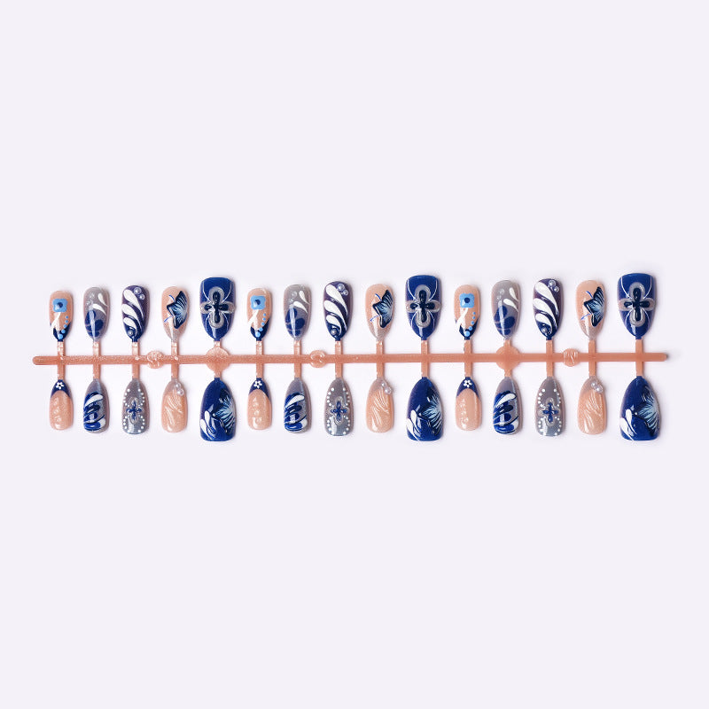 Artistic Floral Press-On Nail Tips Set Kalsten