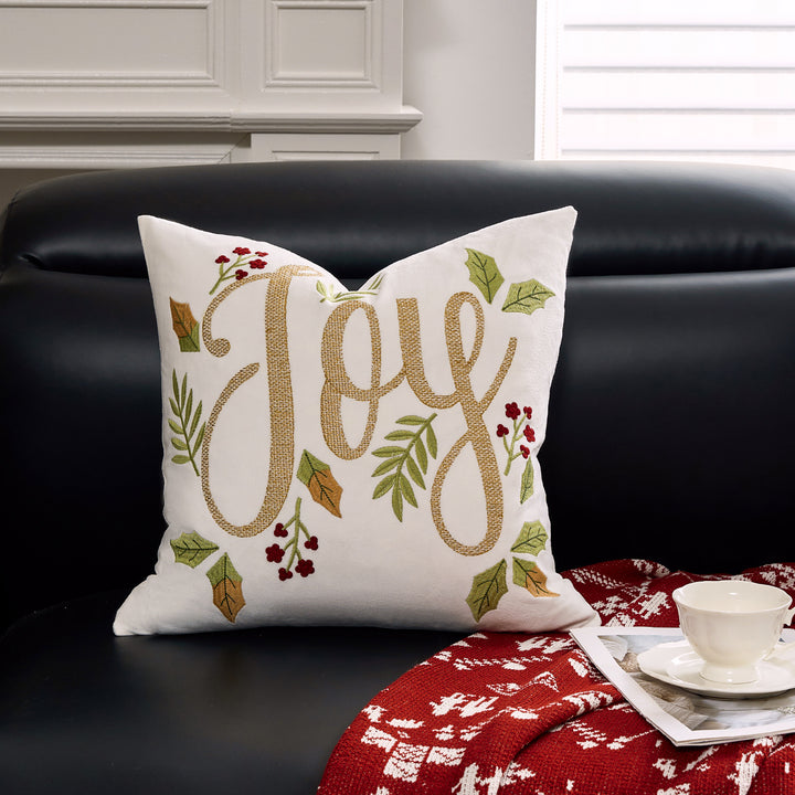 Decorative Holiday Throw Pillow with Deer Silhouette