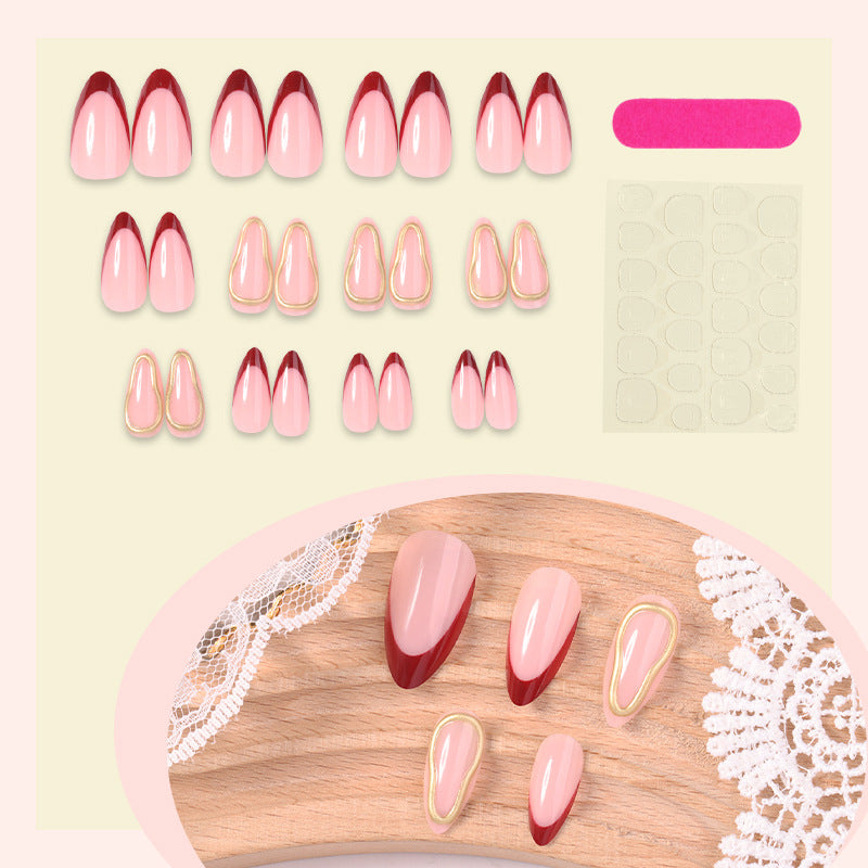 Premium Glossy Press-On Nail Set with Elegant Curved Design Kalsten