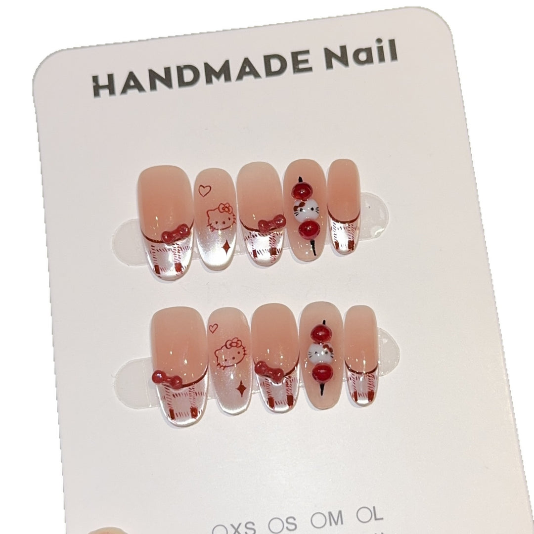 Artificial nails with playful Hello Kitty design Kalsten