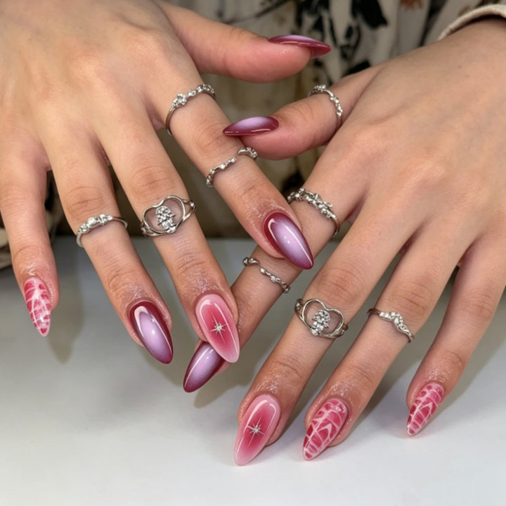 Elegant Press-On Nail Set with Ombre Design Kalsten