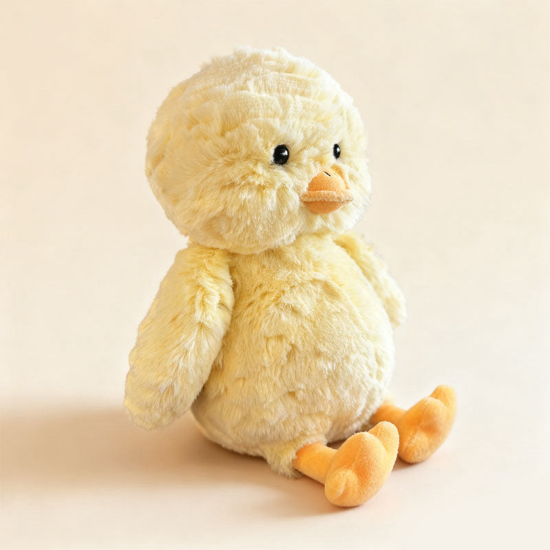 Plush Sitting Chick Soft Toy with Ultra-Soft Faux Fur and Bean-Fill Feet Kalsten