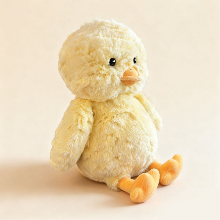 Plush Sitting Chick Soft Toy with Ultra-Soft Faux Fur and Bean-Fill Feet Kalsten